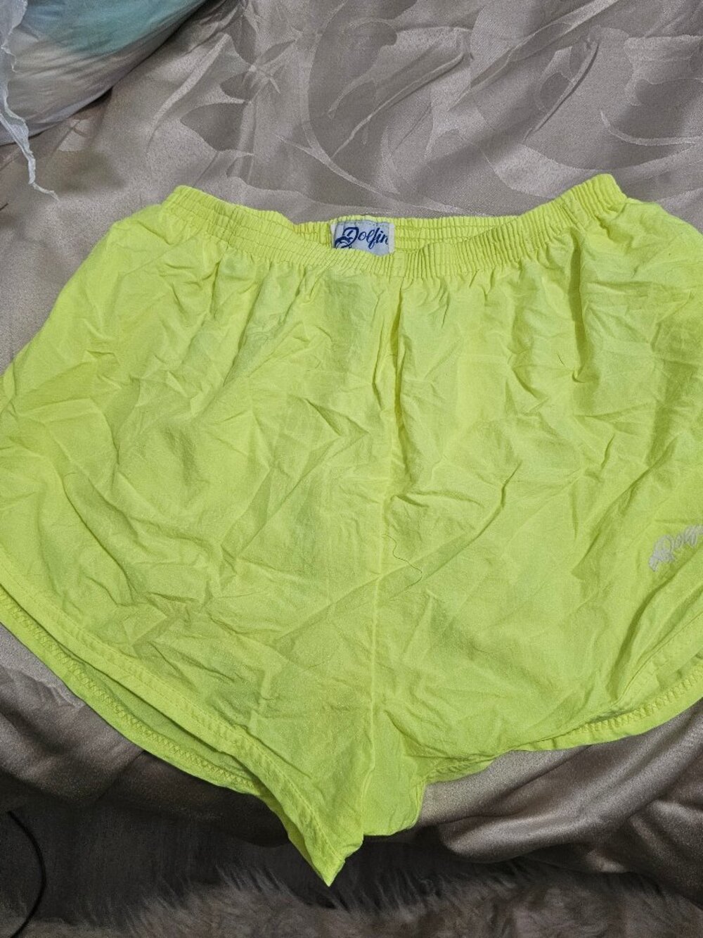 Vintage Bright Yellow Dolfin Running shorts - lined